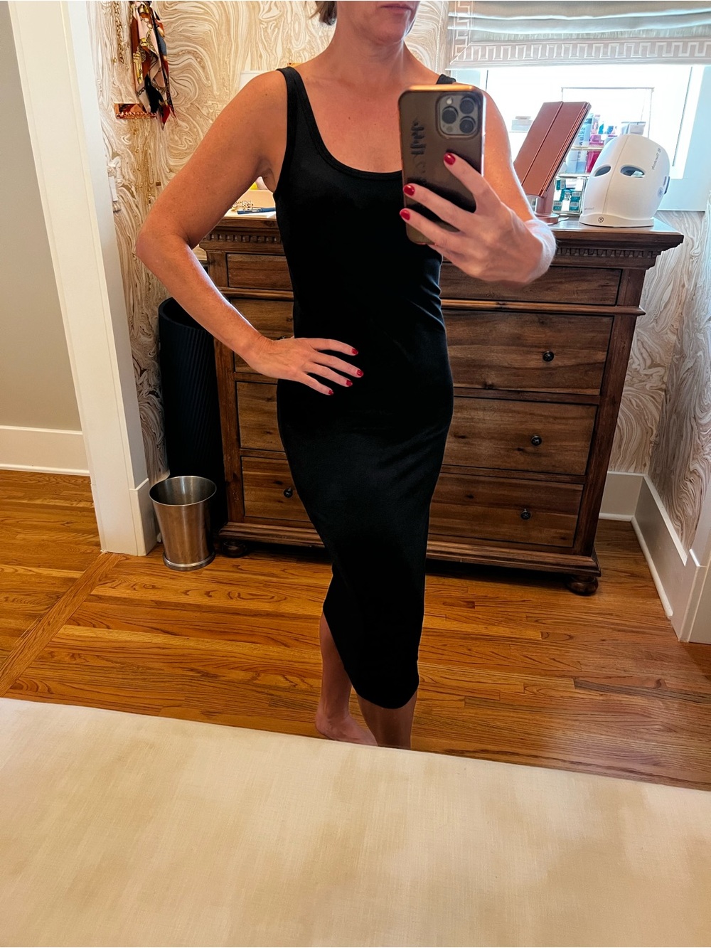 Beyond Yoga Black Built-In Bra Tank Dress Size Medium